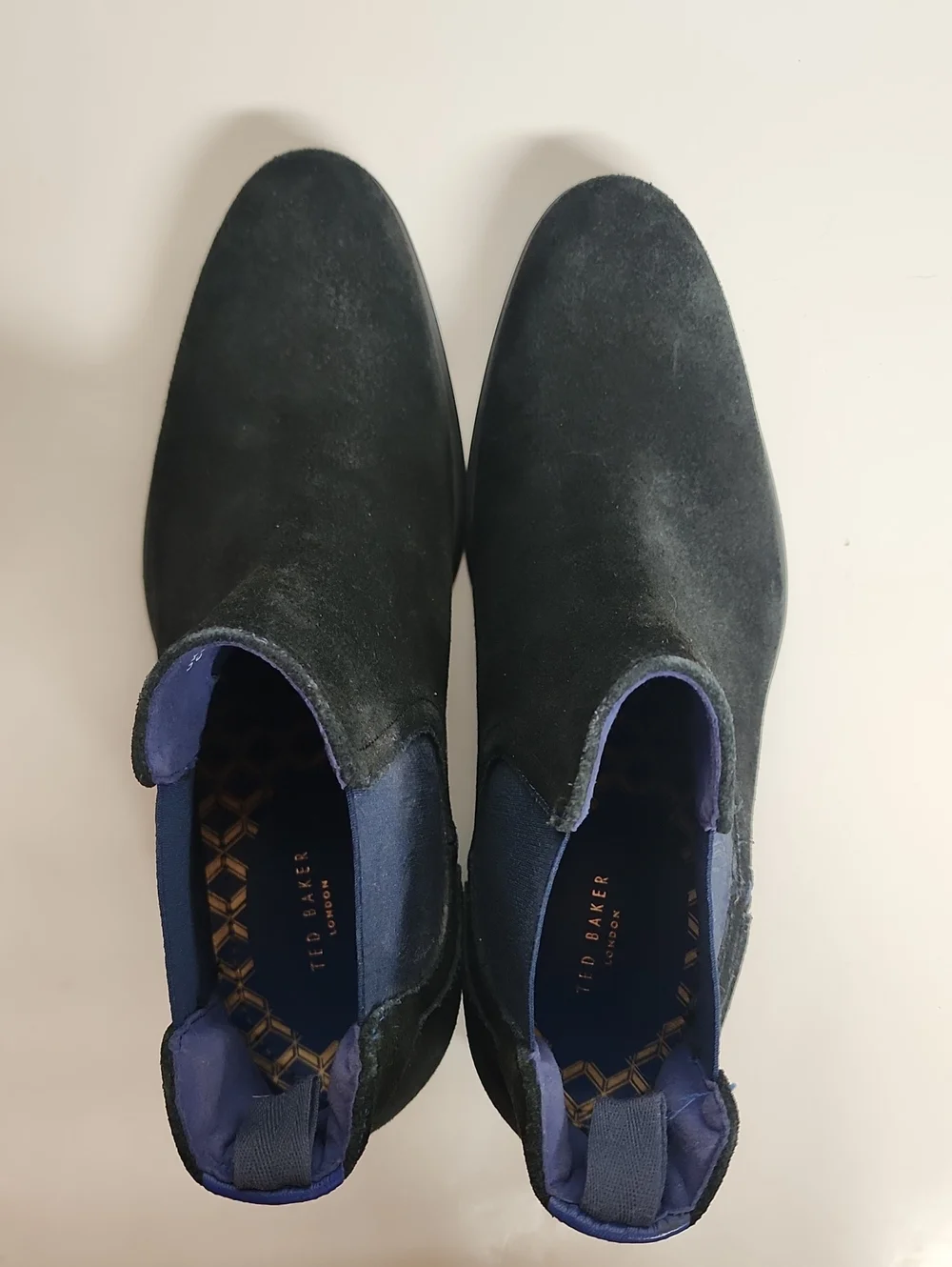 Ted Baker London Navy Sz EU40.5/US7.5 Suede Pull On Quality Trendy Chukka Boots